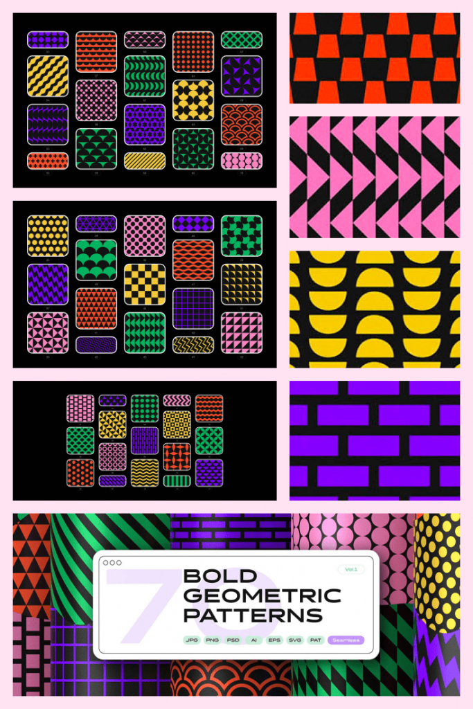 Bold Geometric Seamless Patterns Collection – MasterBundles