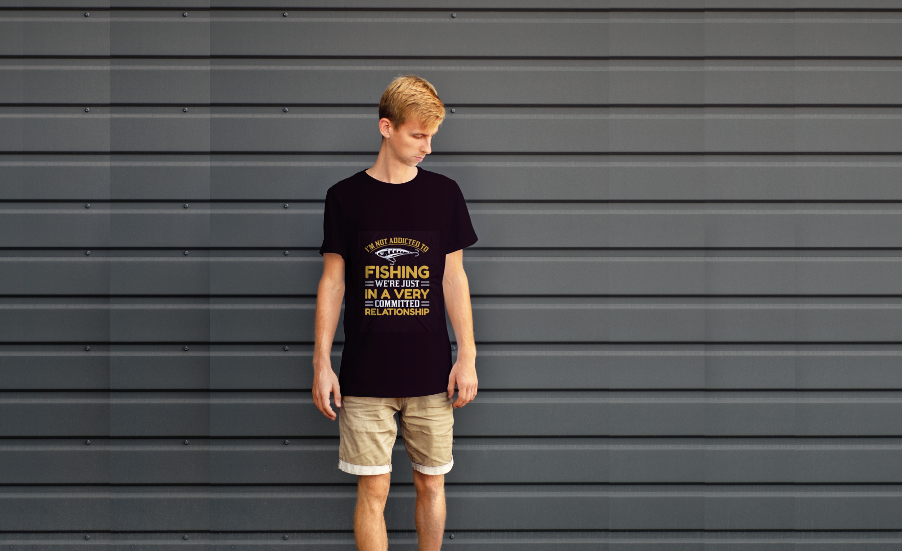 mockup of Editable Fishing T Shirt.