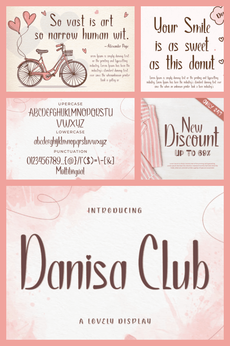 Danisa Club Cheer Font - MasterBundles - Pinterest Collage Image.