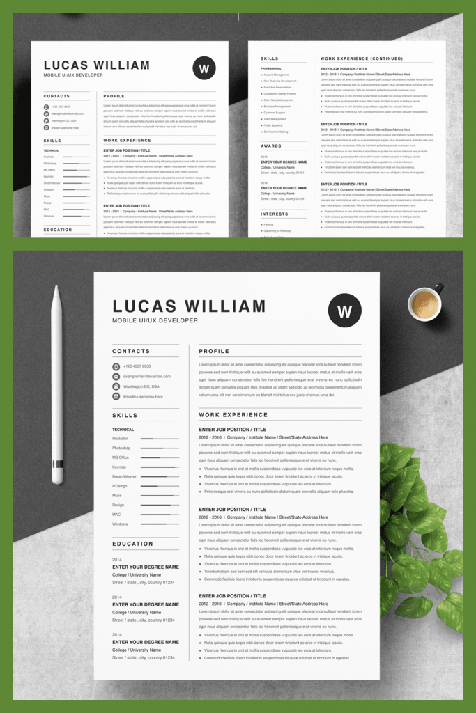 Resume Portfolio UI/UX DeveloperResume - MasterBundles