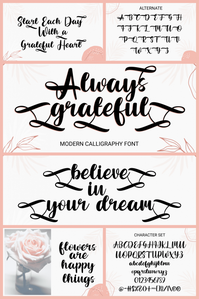 Always Grateful Wedding Calligraphy Font – MasterBundles