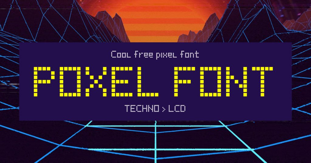 Cool free pixel font preview image for social media.