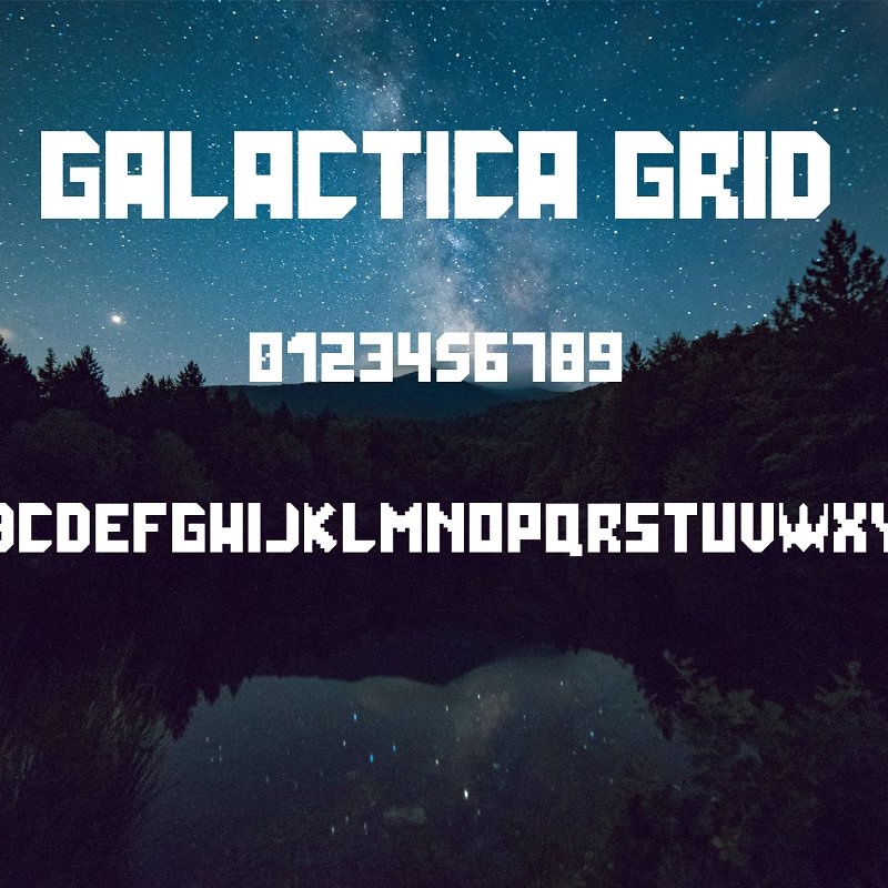 Grid Font: Galactica Futuristic Gaming Font main cover.