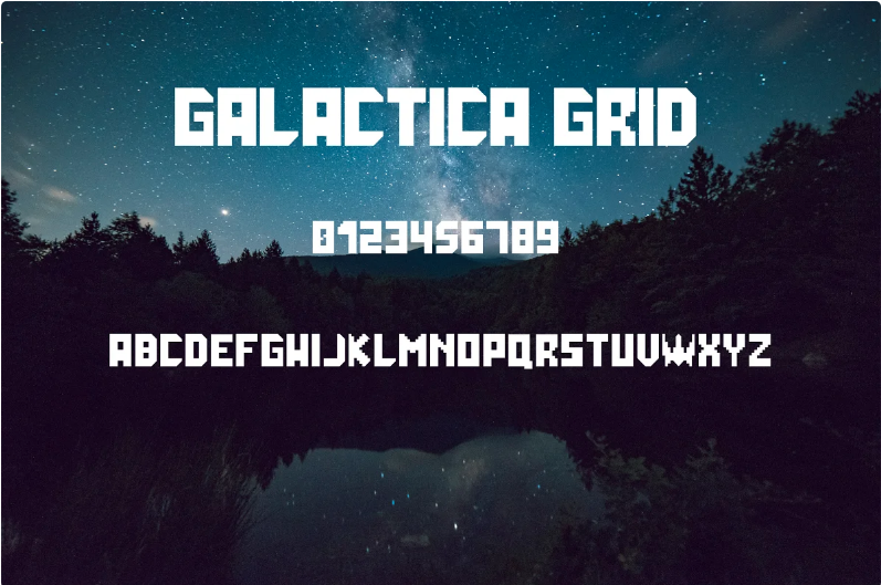 Galactica grid - general view of font.