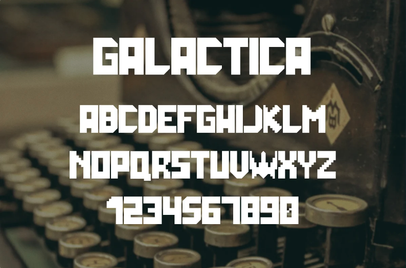 Galactica Futuristic Gaming Font cover image.