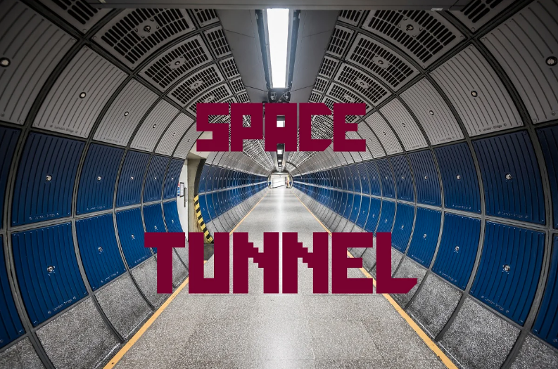 Space tunnel font style.