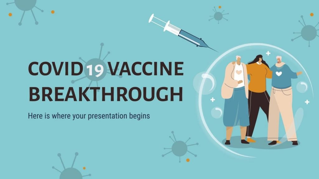 Free COVID19 Vaccine Breakthrough Powerpoint template Master Bundles