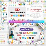 3D Infographics. PowerPoint, Canva by MasterBundles.