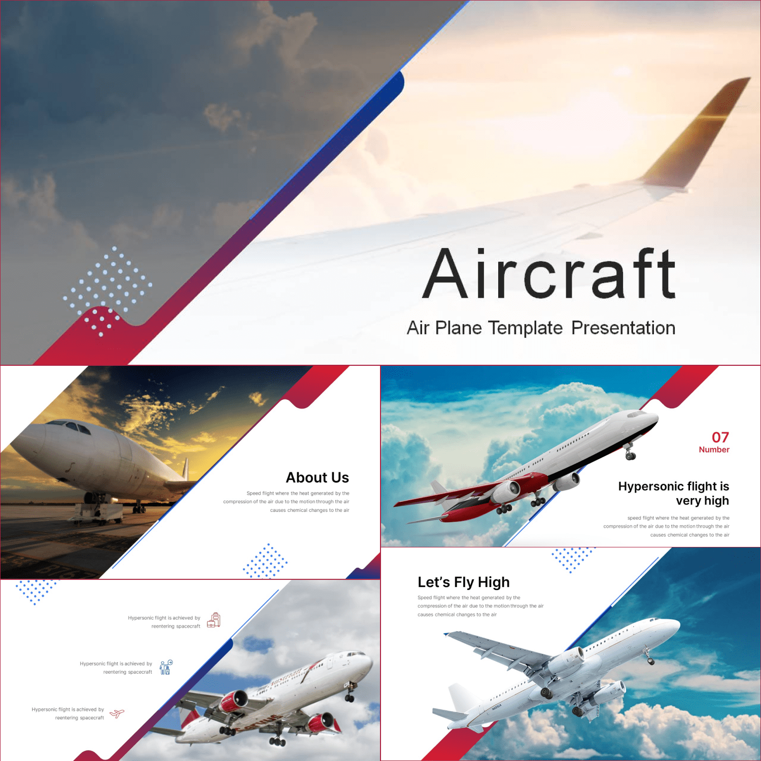 Aircraft Presentation: Powerpoint, Keynote, Google Slides.