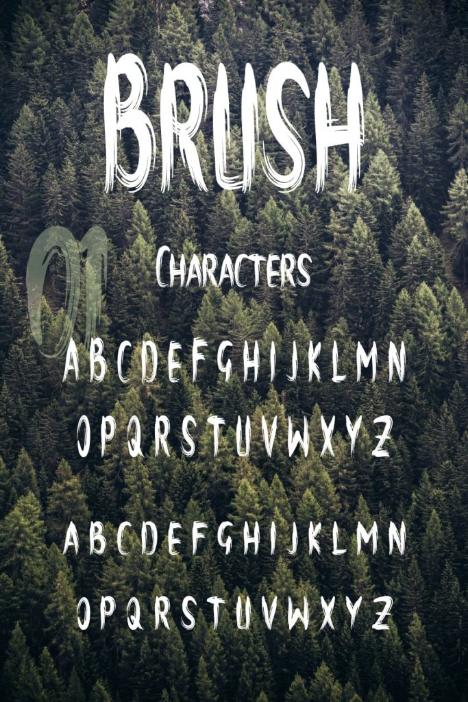 Amazing brush font free Pinterest Characters preview by MasterBundles.