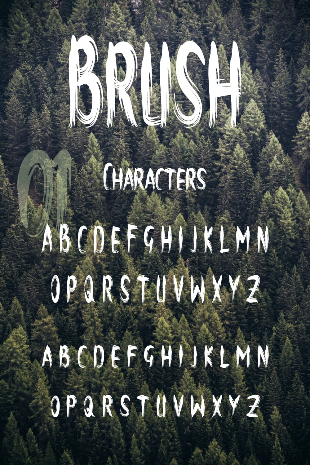 Amazing brush font free Pinterest Characters preview by MasterBundles.