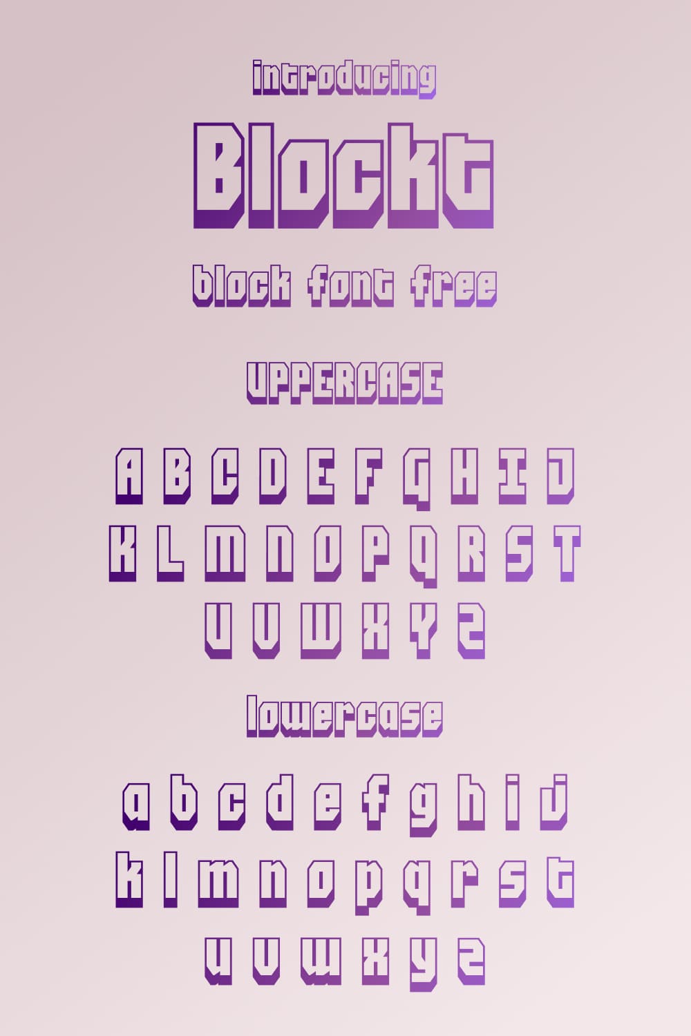 Alphabet example Pinterest Blockt block font free by MasterBundles.