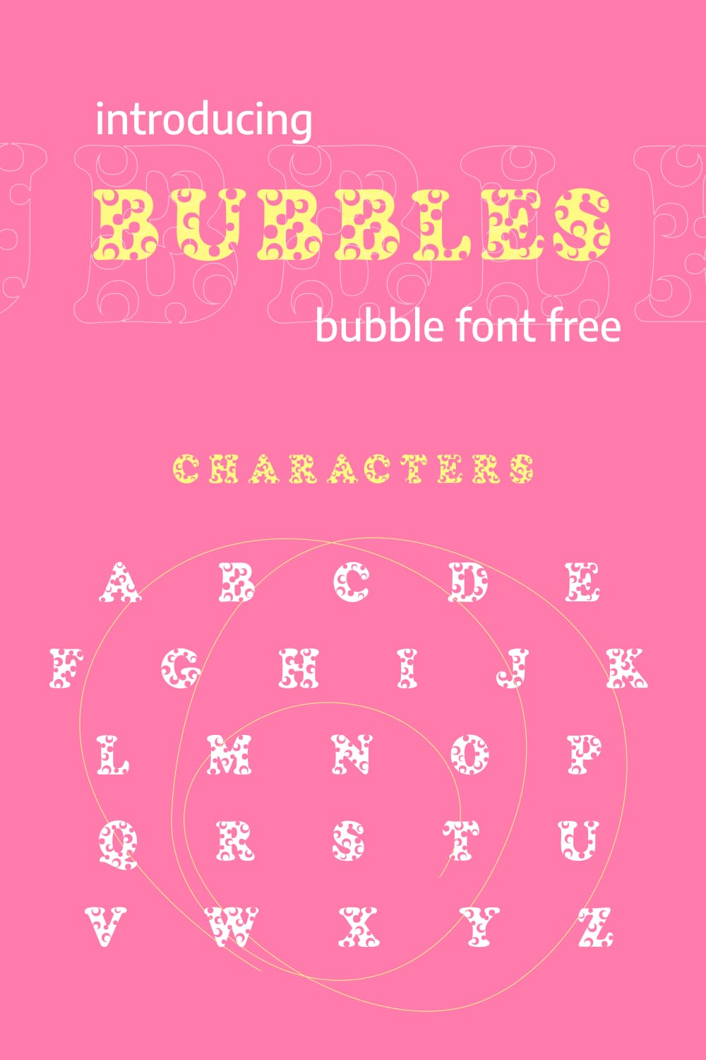 Pinterest Alphabet example Bubble font free by MasterBundles.