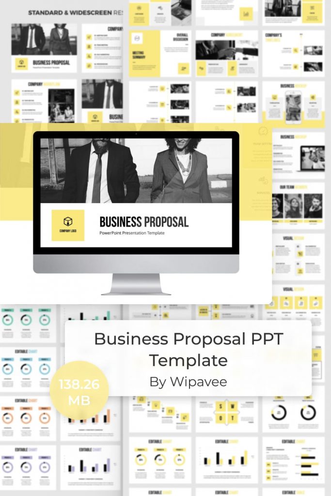 Business Proposal PPT Template by MasterBundles Pinterest Collage Image.