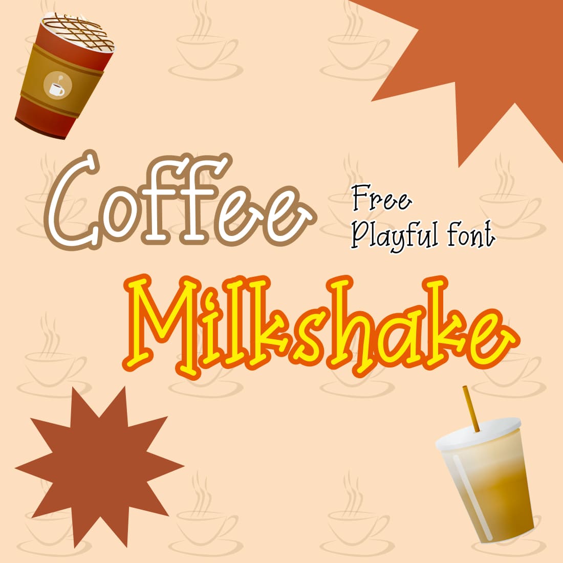 Playful Coffee Milkshake font free Main Cover image by MasterBundles.