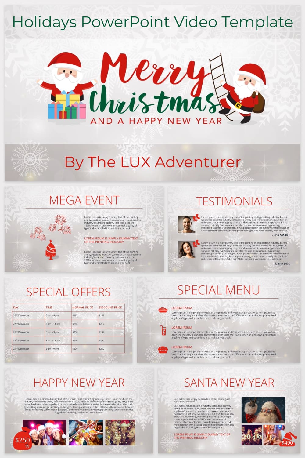 01 Holidays PowerPoint Video Template by MasterBundles Pinterest Collage Image.