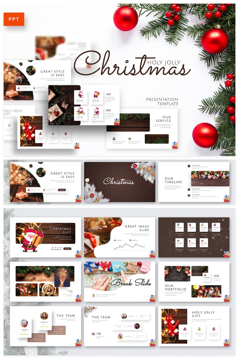 01 Holy Joly Christmas Template by MasterBundles Pinterest Collage Image.
