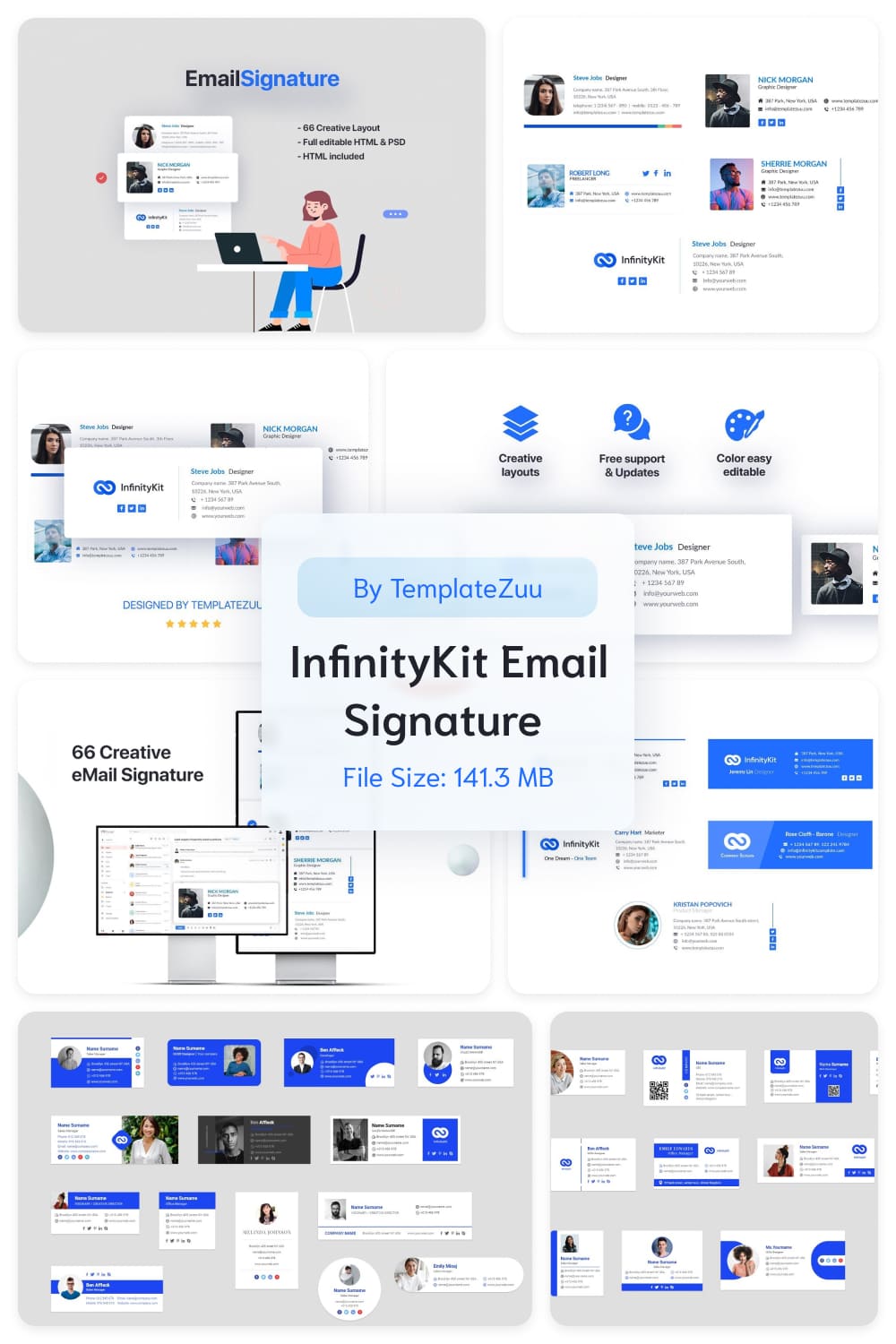 InfinityKit Email Signature v1.3 by MasterBundles Pinterest Collage Image.