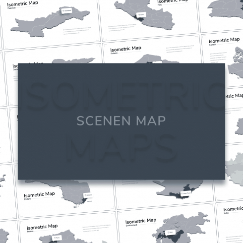 Isometric Map Presentation: Powerpoint, Keynote, Google Slides.
