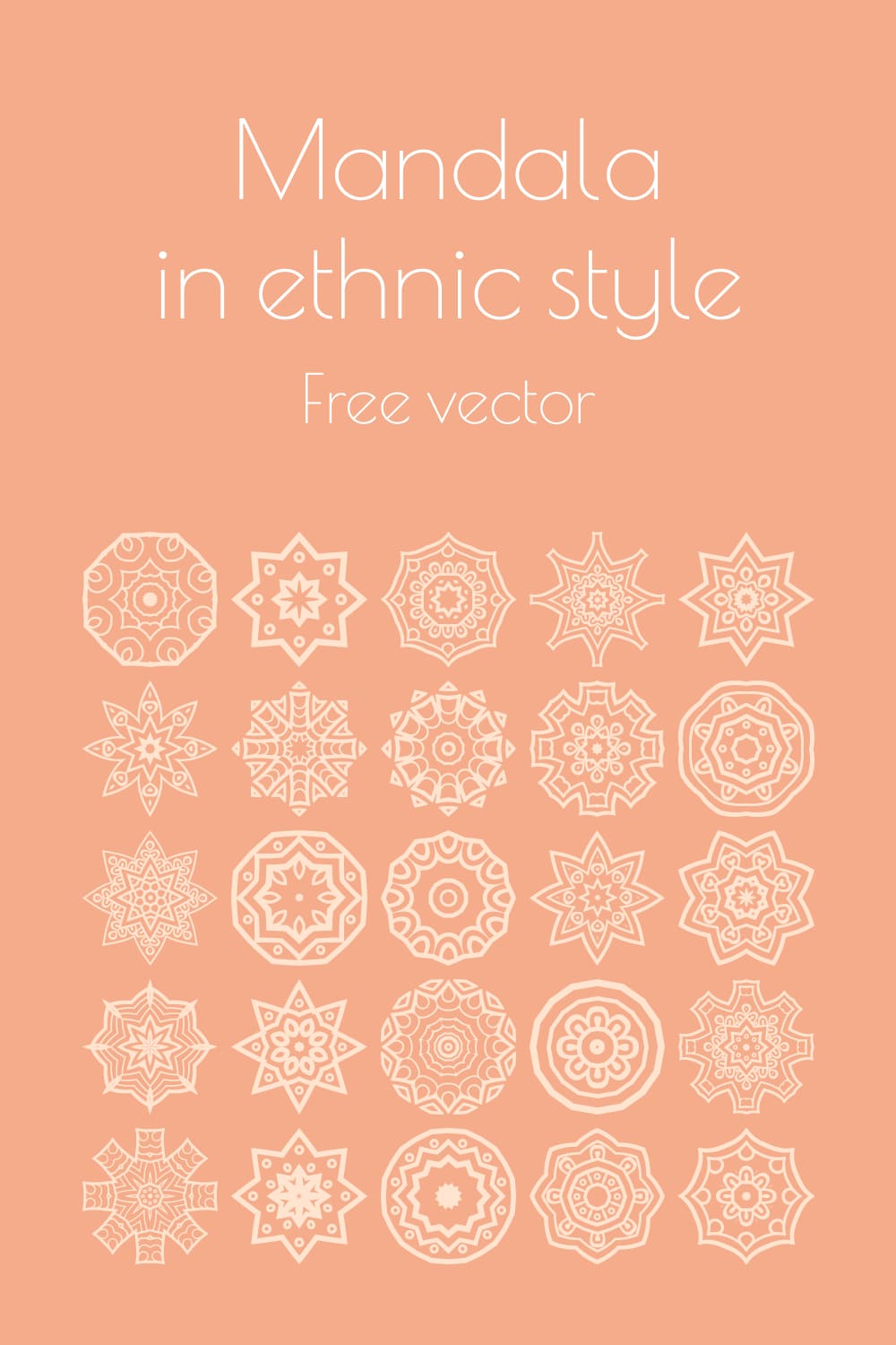 Pinterest collage image Mandala in ethnic style Free Vector MasterBundles.