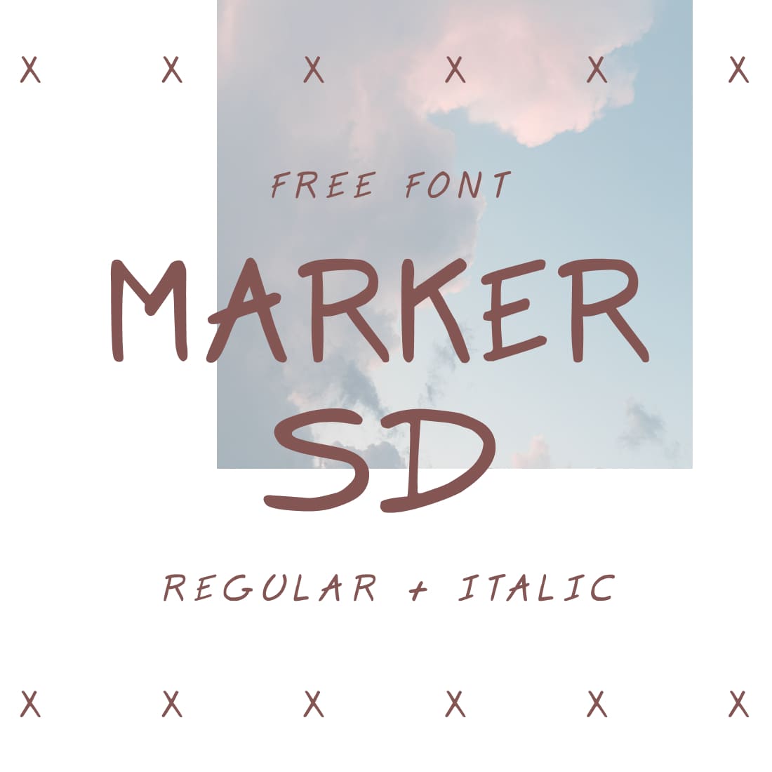 Marker SD - free marker font Cover collage image by MasterBundles.