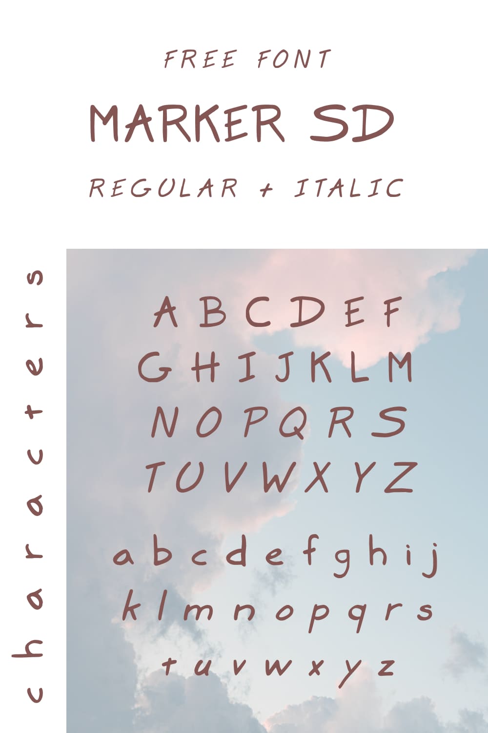 Marker SD - free marker font Pinterest Collage Image by MasterBundles.