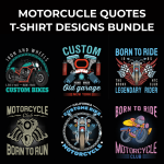 Motorcycle T-shirt Design Bundle by MasterBundles.