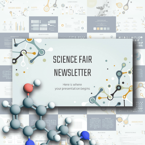 Free Science Fair Newsletter Powerpoint Template.