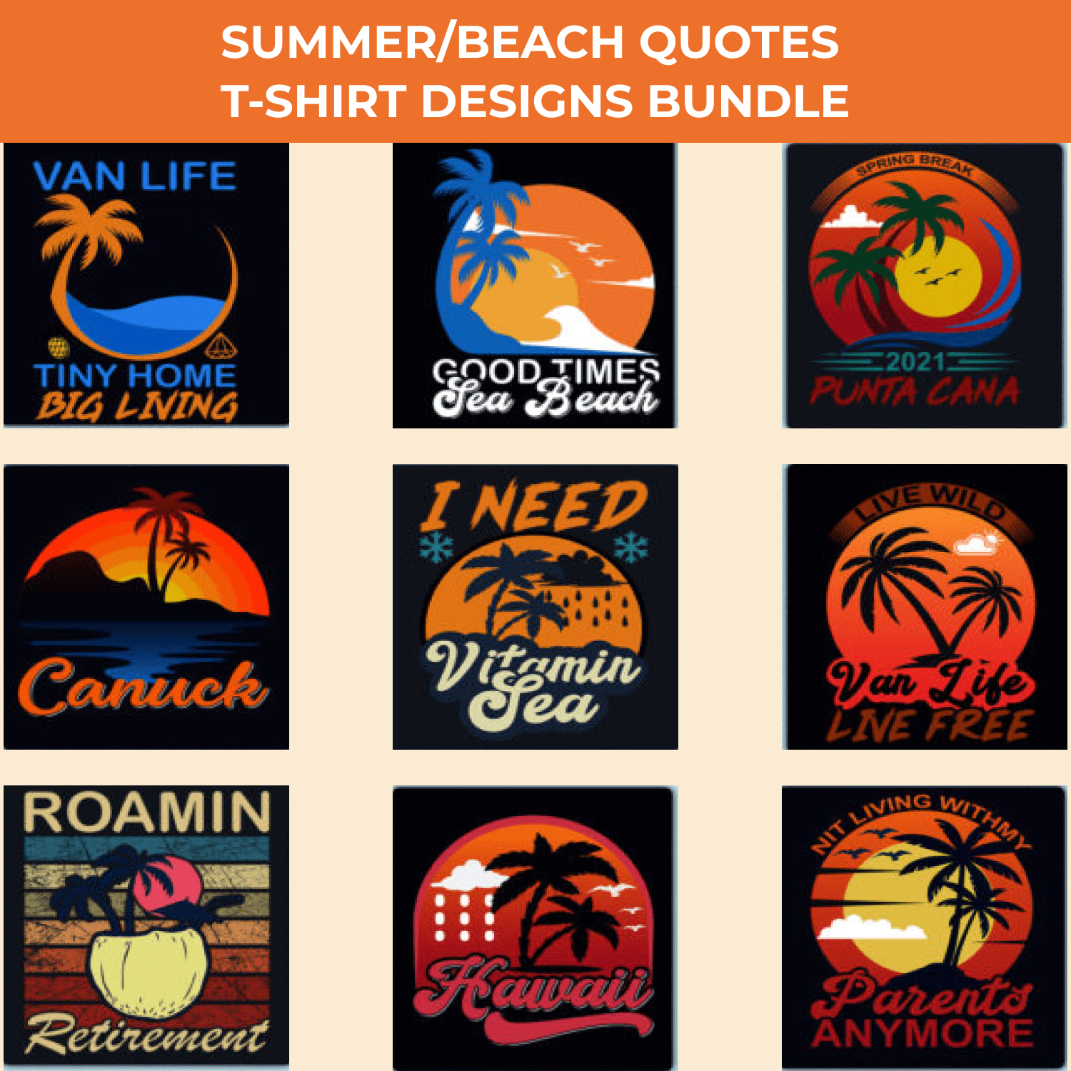 Summer Quotes T-shirt Designs Bundle by MasterBundles.