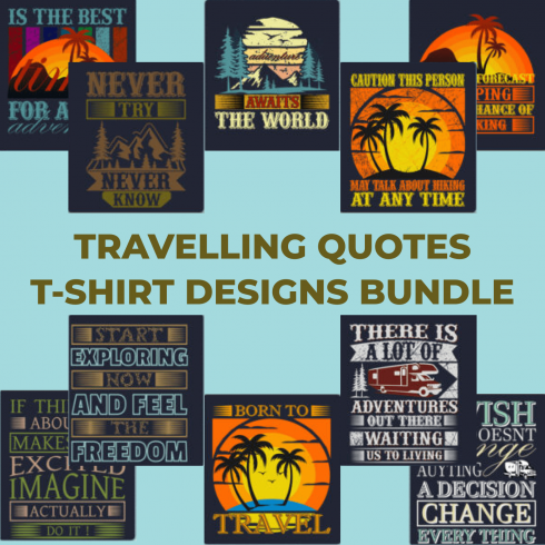Trendy 20 Traveling T-shirt Designs by MasterBundles.