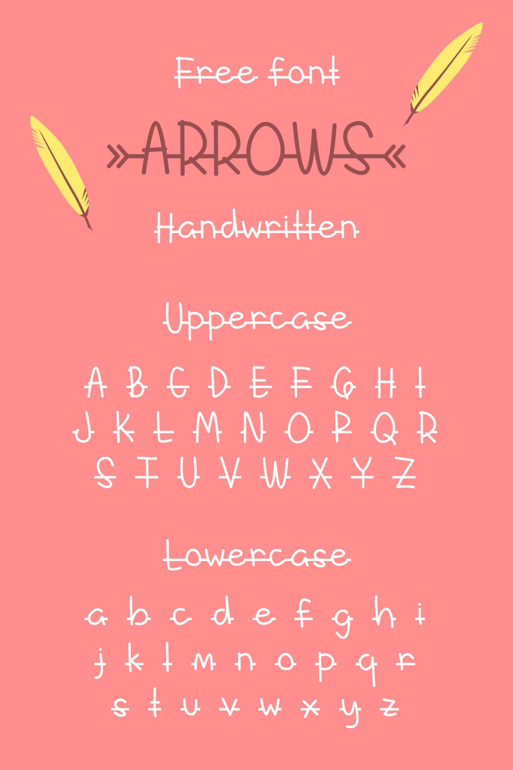 Arrow font free Alphabet preview Pinterest by MasterBundles.