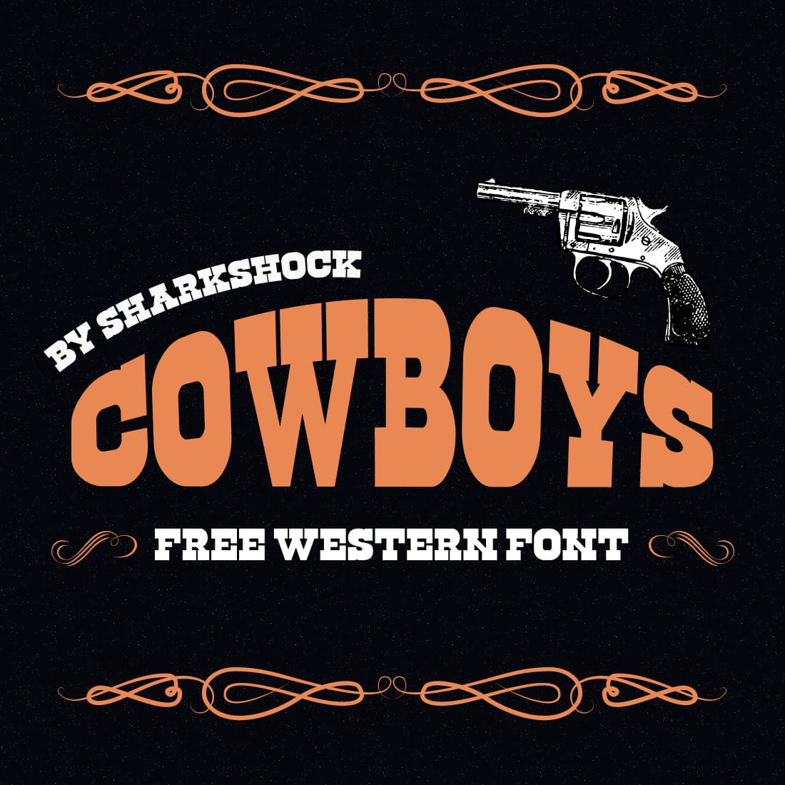 Cowboy font free Main cover image by MasterBundles.