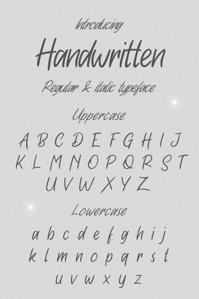  Pinterest Alphabet example with Free font handwritten MasterBundles.