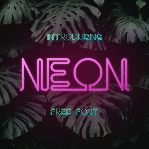 Main preview image for neon font free by MasterBundles.