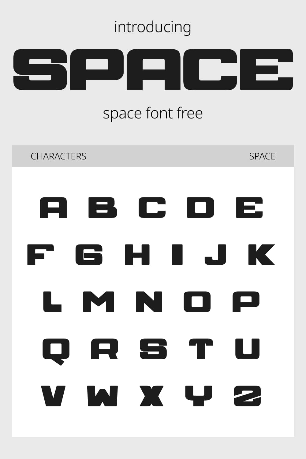 Space font free Pinterest Collage Image with Alphabet by MasterBundles.