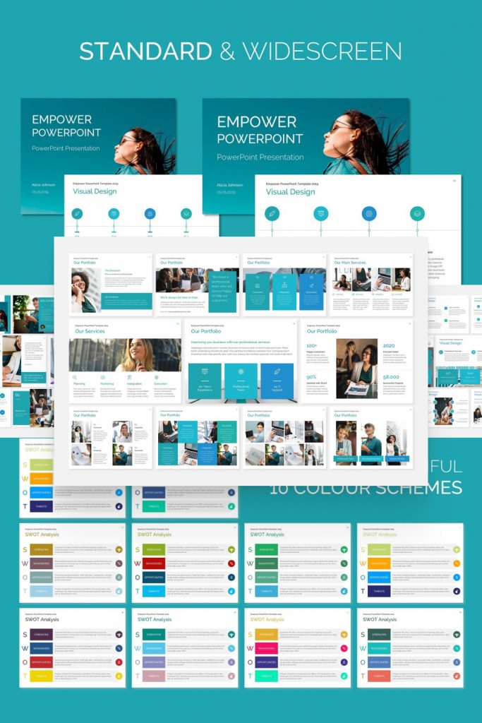 EMPOWER PowerPoint Template by MasterBundles Pinterest Collage Image.