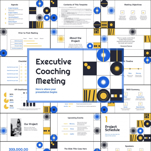Collage image for Executive Coaching Meeting Presentation.