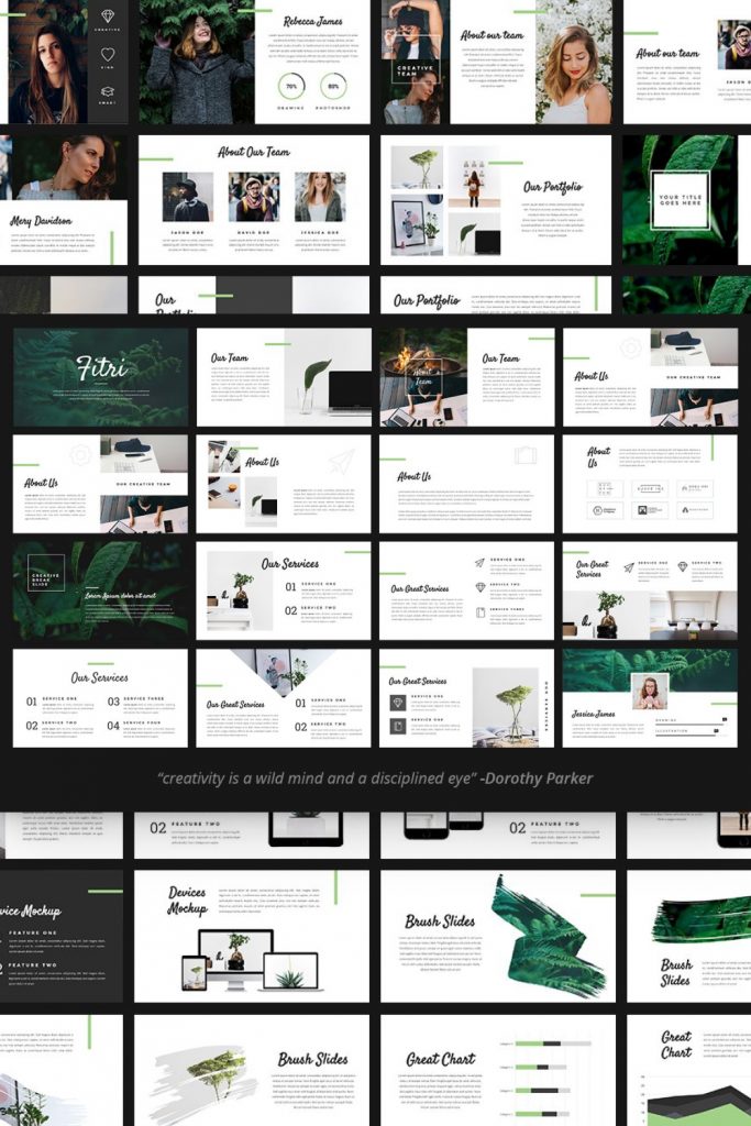 Fitri - Creative PowerPoint Template by MasterBundles Pinterest Collage Image.