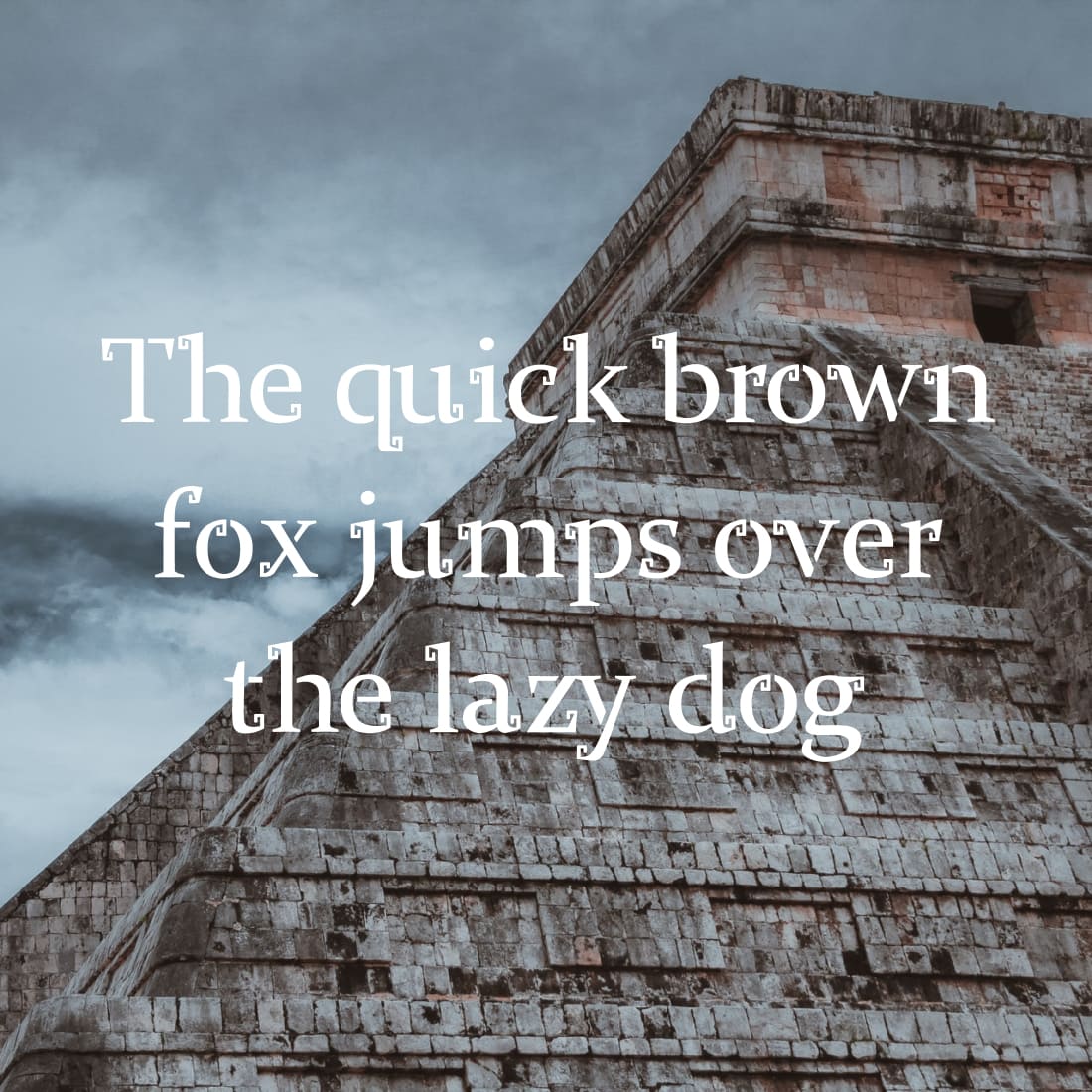 Mayan Typography maya free font Collage image with Example phrase.