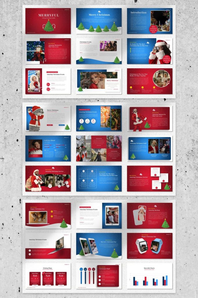 02 Merryful - Christmas Powerpoint by MasterBundles Pinterest Collage Image.