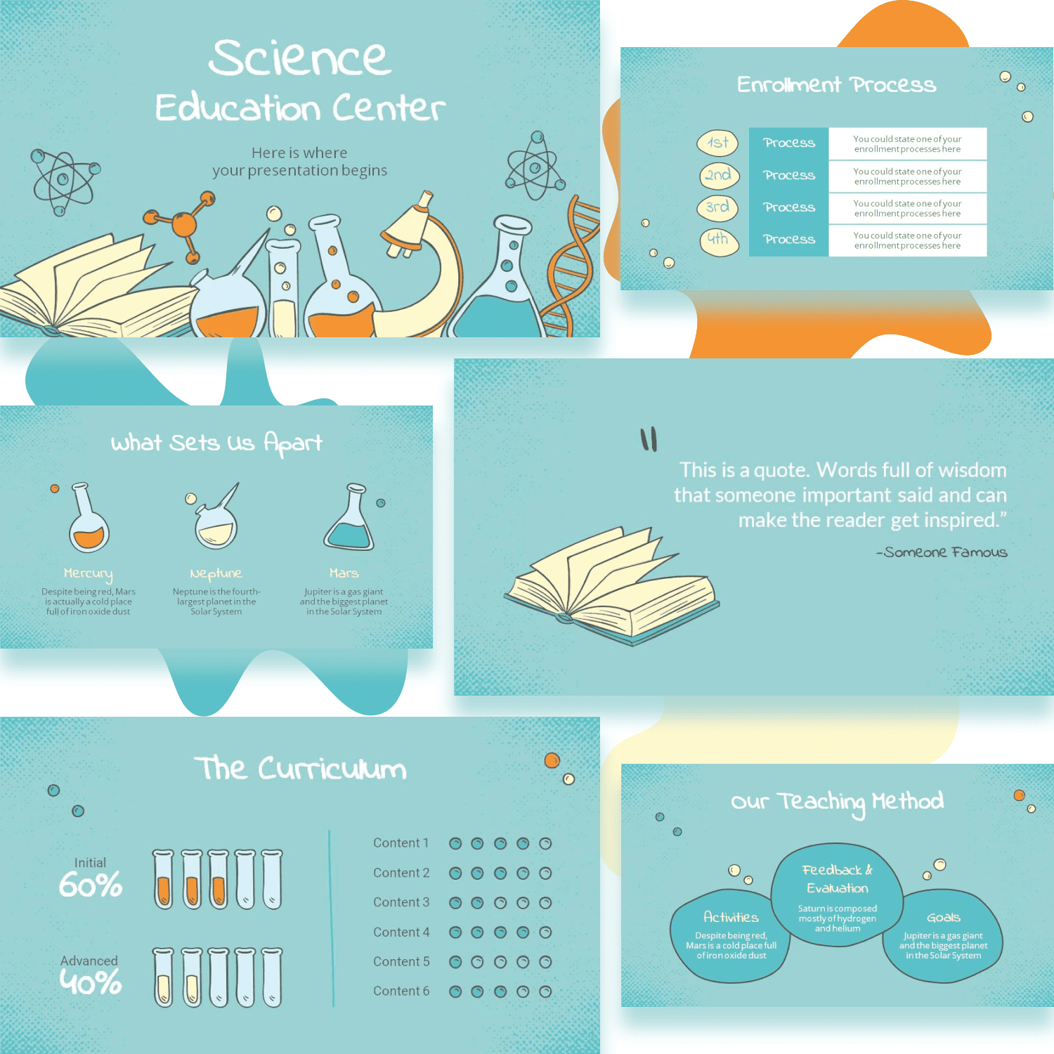Free Science Education Center PowerPoint Template Cover.