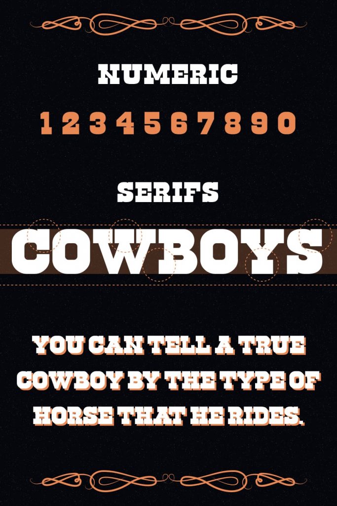 Cowboy font free Pinterest Numeric preview.