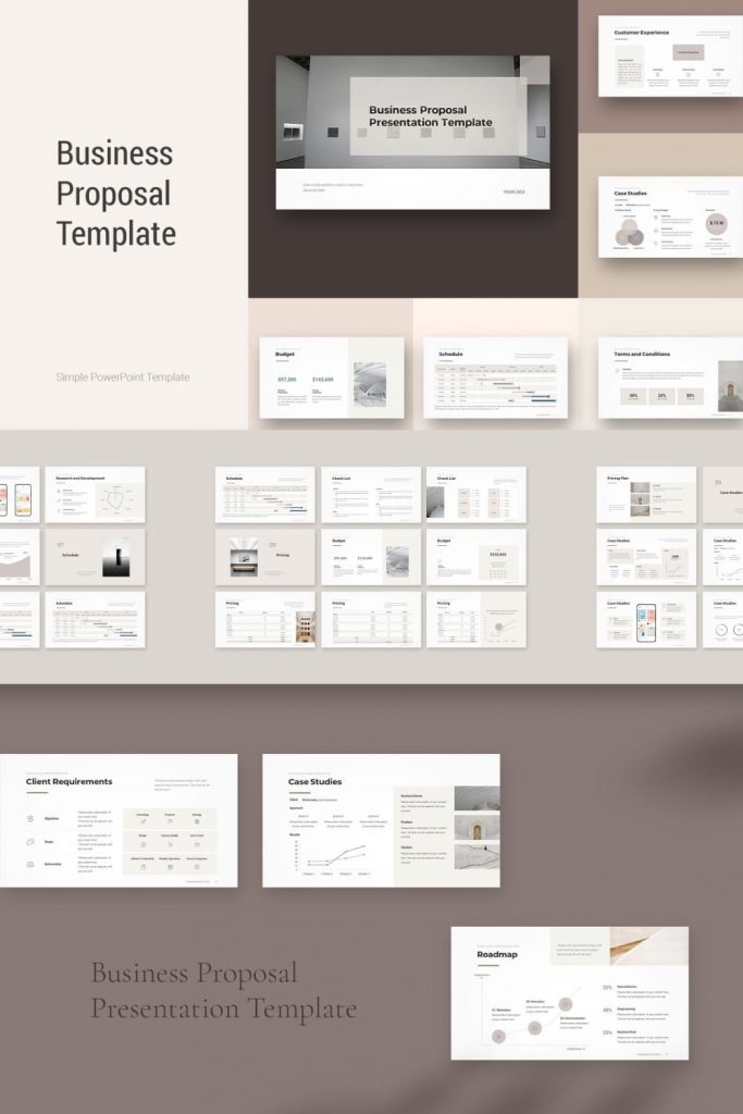 Business Proposal Template 2021 by MasterBundles Pinterest Collage Image.