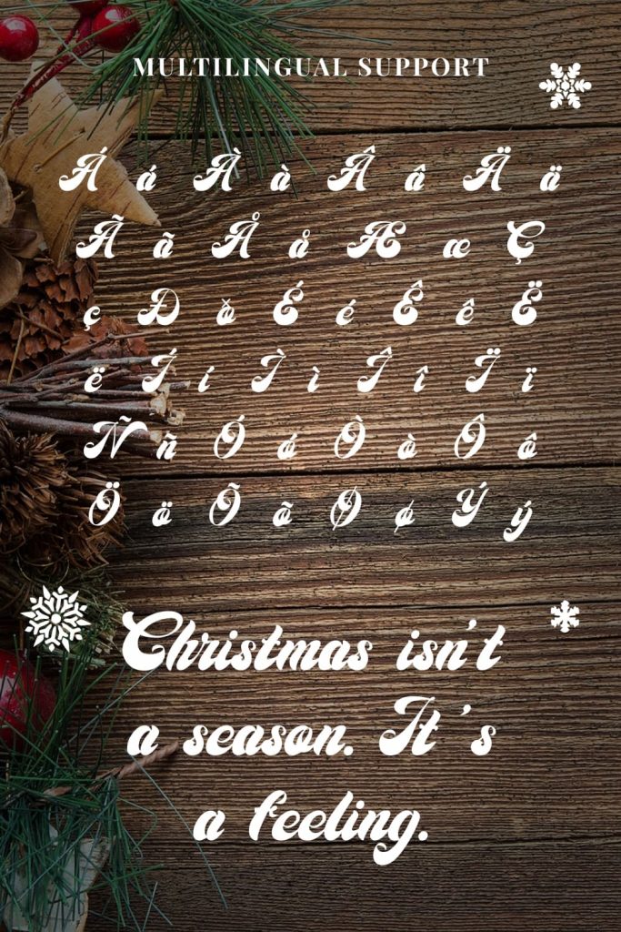 Christmas Time Font Multilingual Pinterest Collage Image.