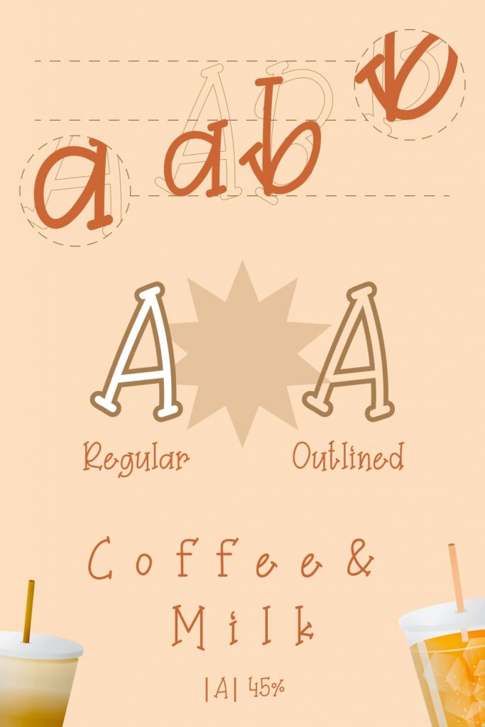 Coffee Milkshake font free Pinterest image.