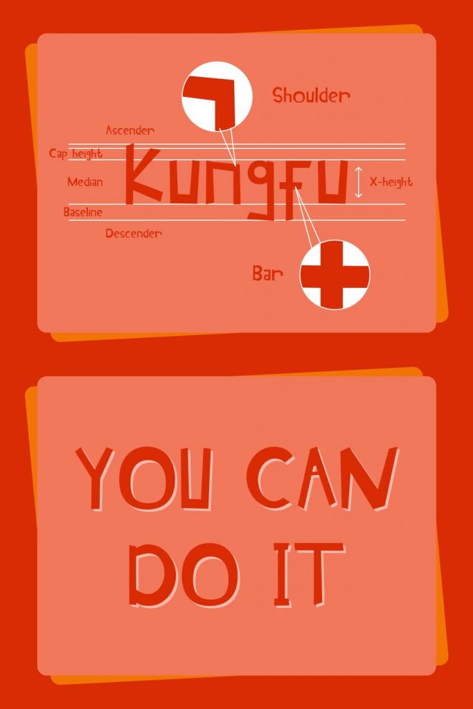 MasterBundles Pinterest Collage image Kungfu Cartoon - kung font free.