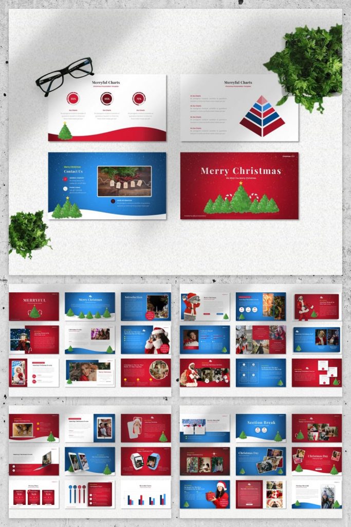 03 Merryful - Christmas Powerpoint by MasterBundles Pinterest Collage Image.