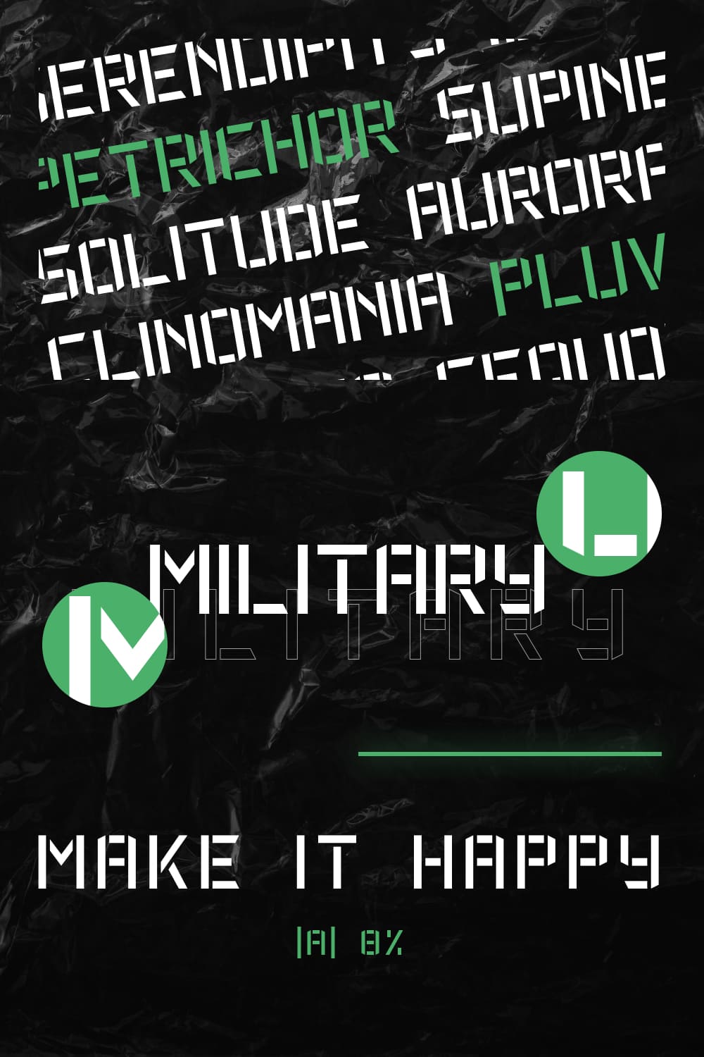 Pinterest image for Free military font by MasterBundles.