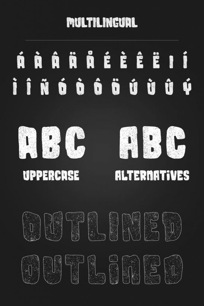 MasterBundles Sacremende Distressed font free Pinterest Multilingual preview.
