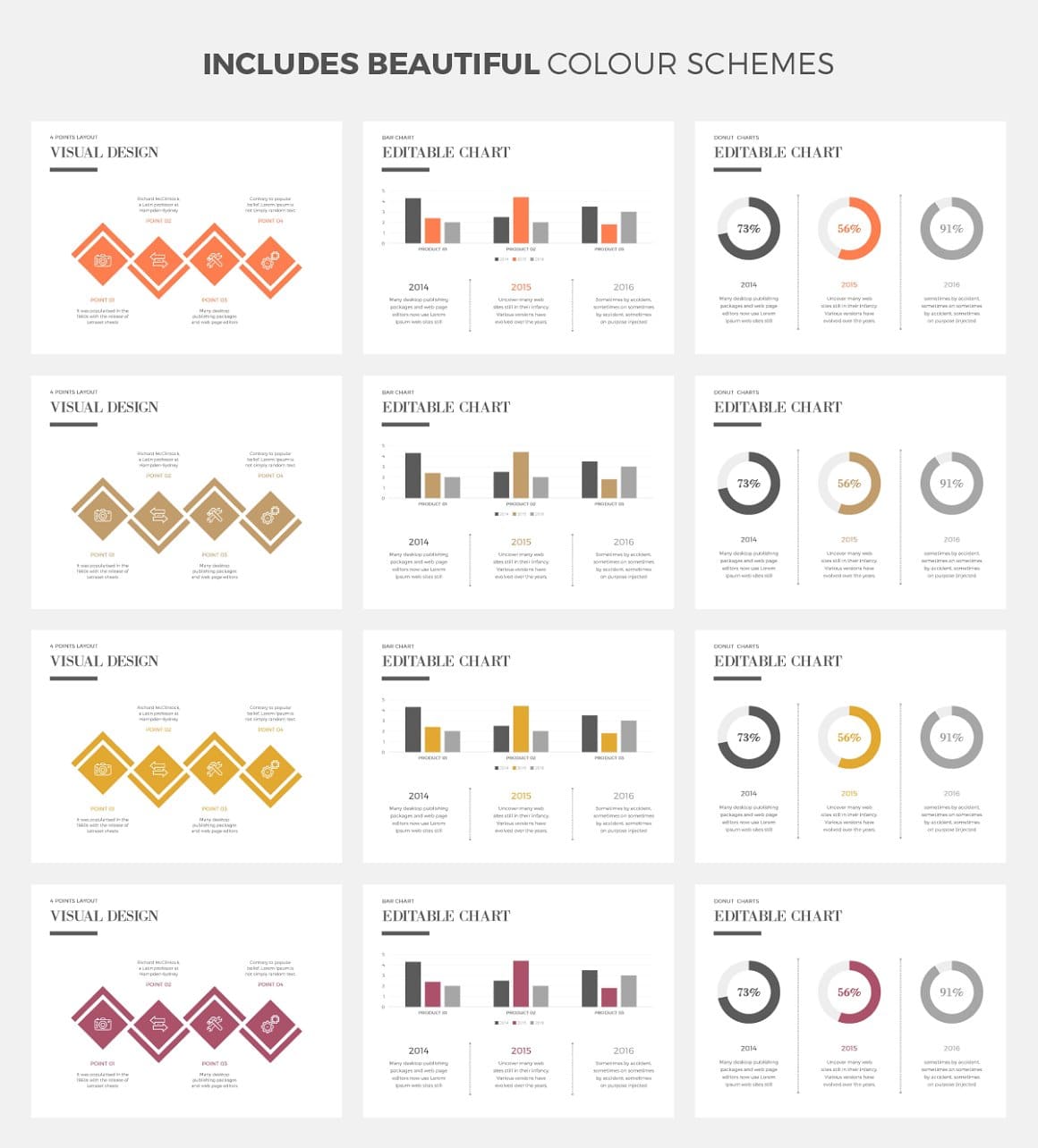 Simple & Cool PowerPoint Template color schemes included.